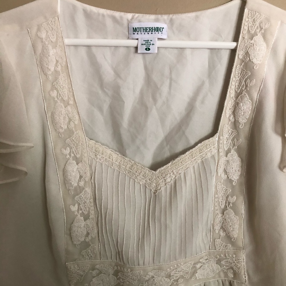 White Maternity Blouse
